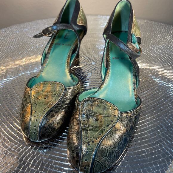 Italian kitten heel Mary Jane shoes size 37 - Picture 7 of 16